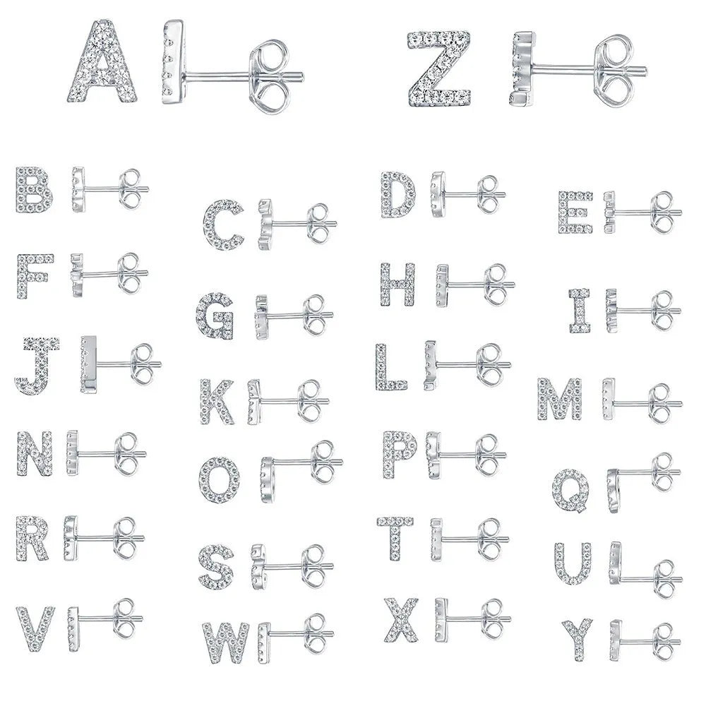 Gold plated alphabet letter earring showing a single charm on a stud or hook finding.