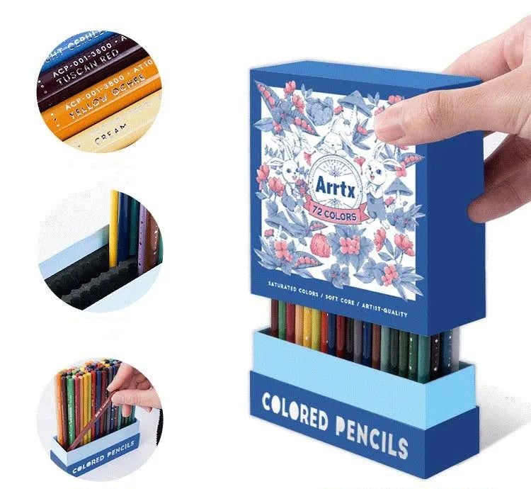 Boxed set of soft core colour pencils with basswood barrels, available in 72 or 126 colours.