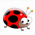 Cartoon ladybird PVC sticker decal for car windows and notebooks, measuring 14.5 cm.