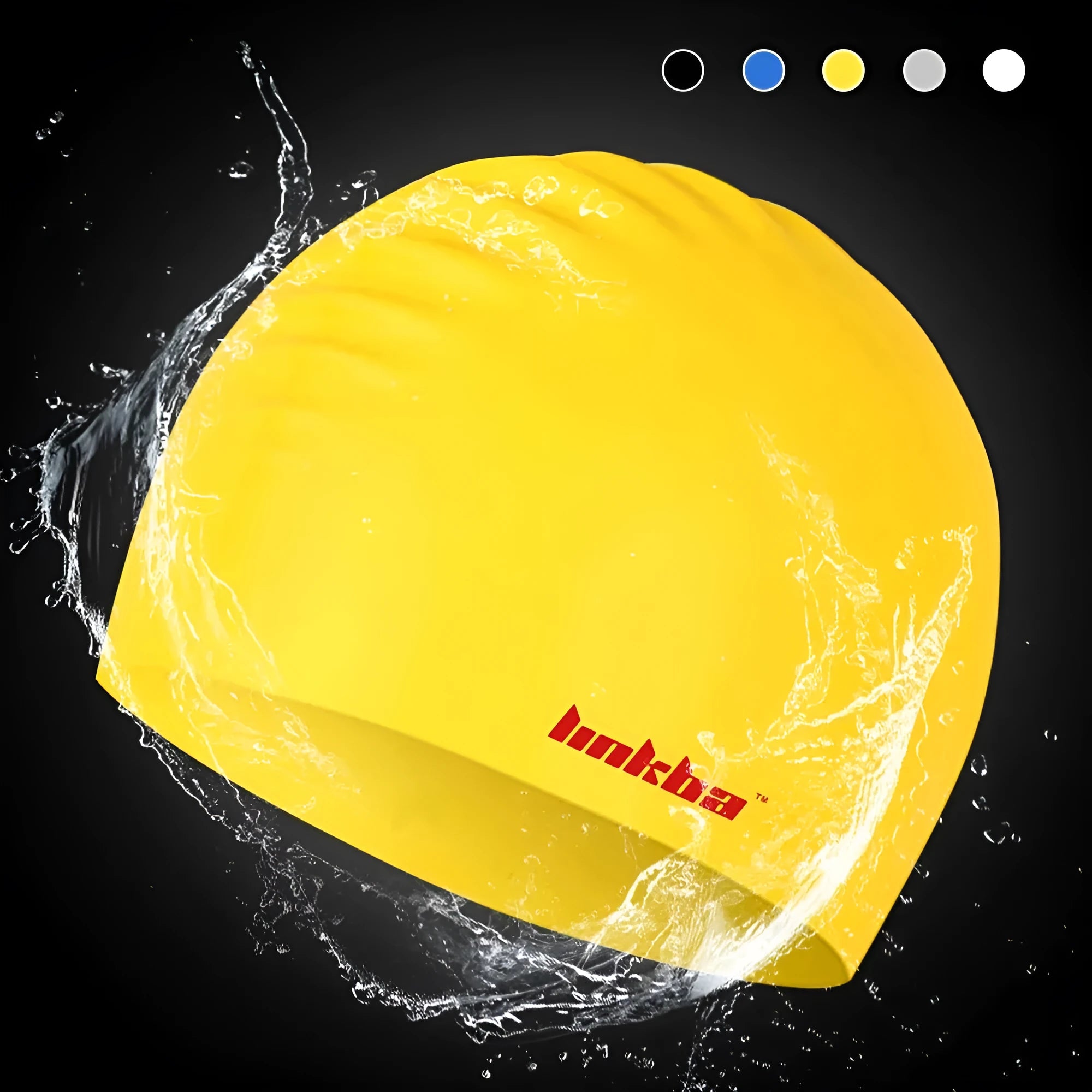 Silicone swimming cap with waterproof earmuffs in multiple colours