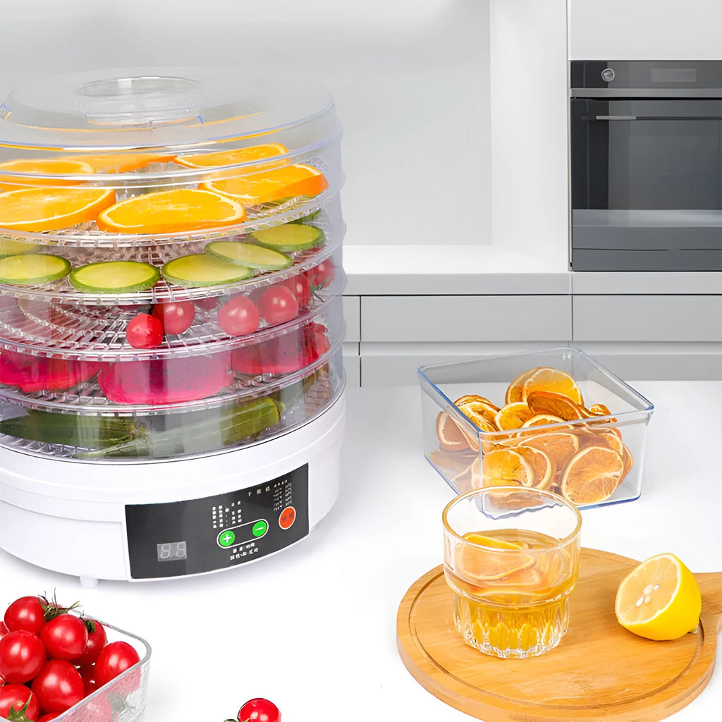 Five-layer household fruit dehydrator with UK plug and removable drying trays
