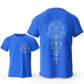Viking Rune Compass graphic printed on a men's pure cotton pullover t-shirt