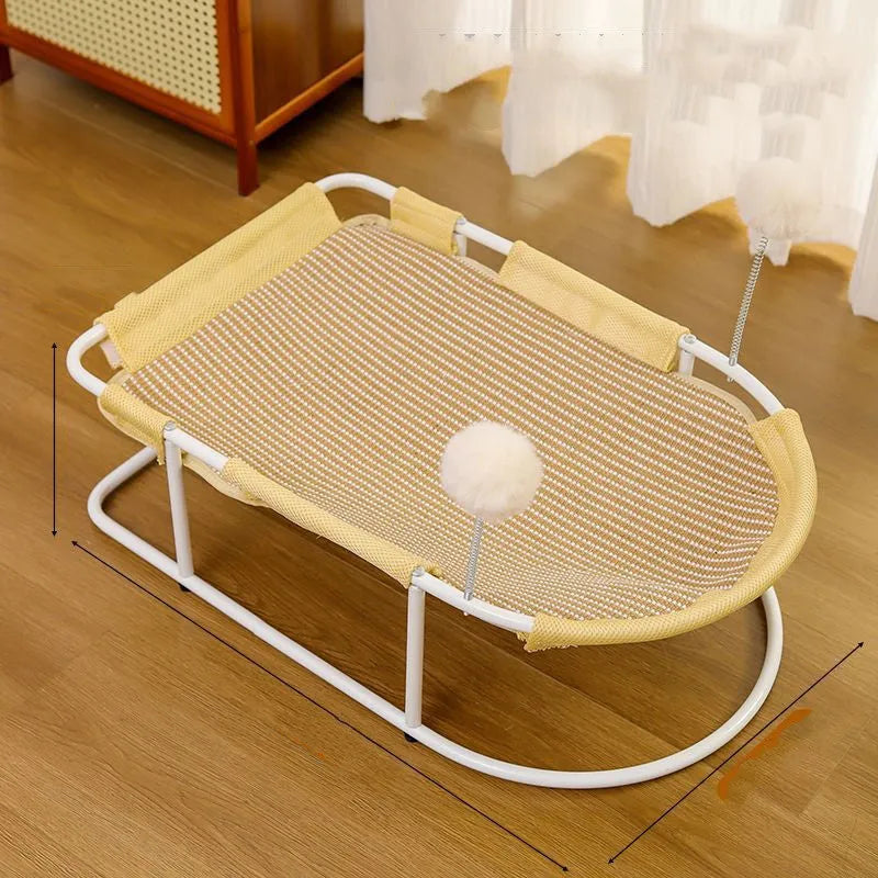 Large fabric cat kennel with breathable bracket design in grey colour option