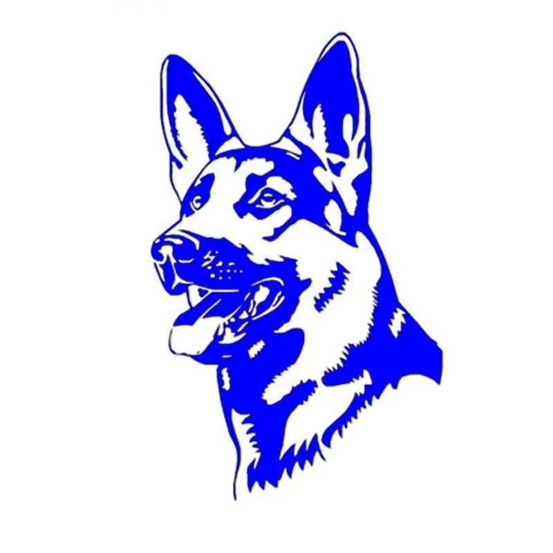 Reflective Alsace Shepherd dog bumper sticker measuring 13x8cm