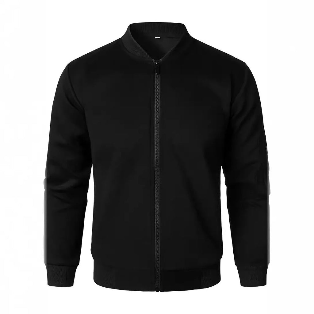 Men's cotton knitted jacket loose fit business casual style in black blue grey colours