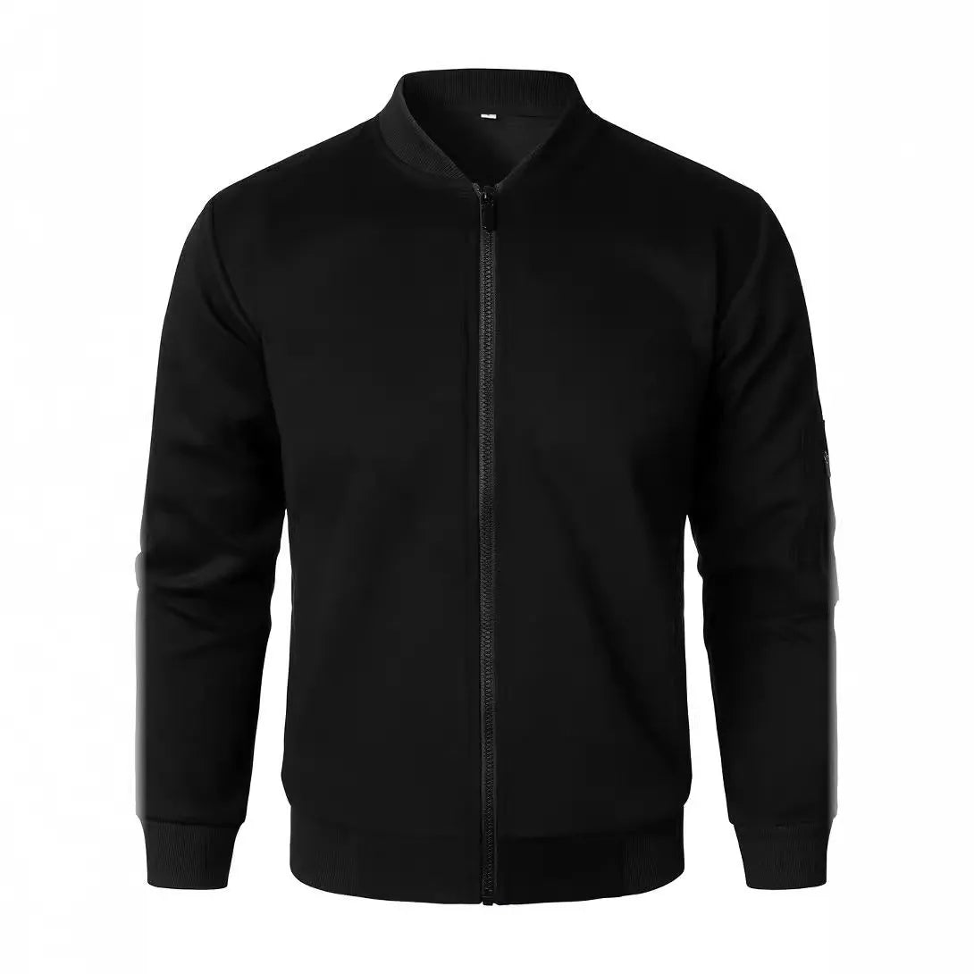 Men's cotton knitted jacket loose fit business casual style in black blue grey colours