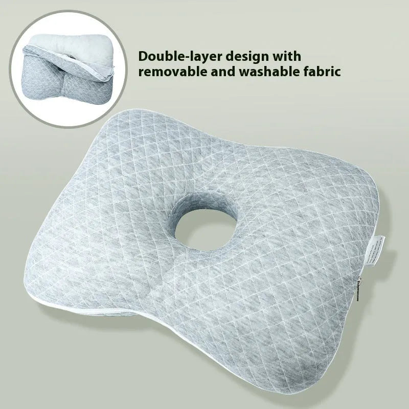 Beauty Salon single hole ear pillow in adult size 39x28x6cm with hollow centre for piercing aftercare.
