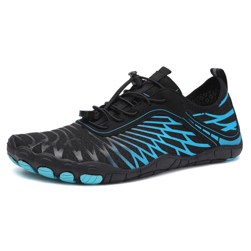 Outdoor fashion sports upstream shoes in multiple colours with lace-up front and rubber soles