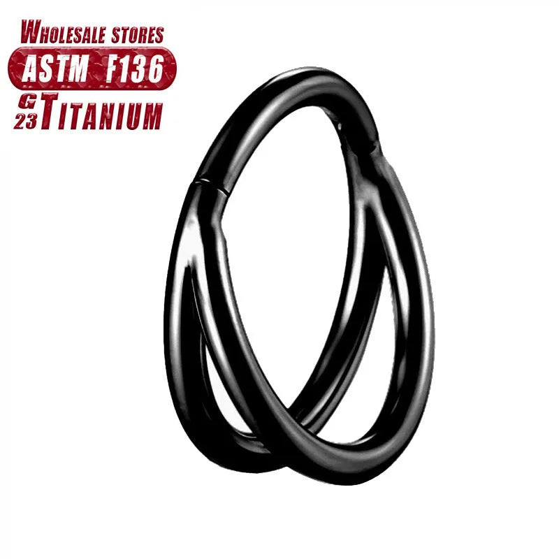 F136 titanium alloy nose ring in silver finish with diamond treatment and 10mm post