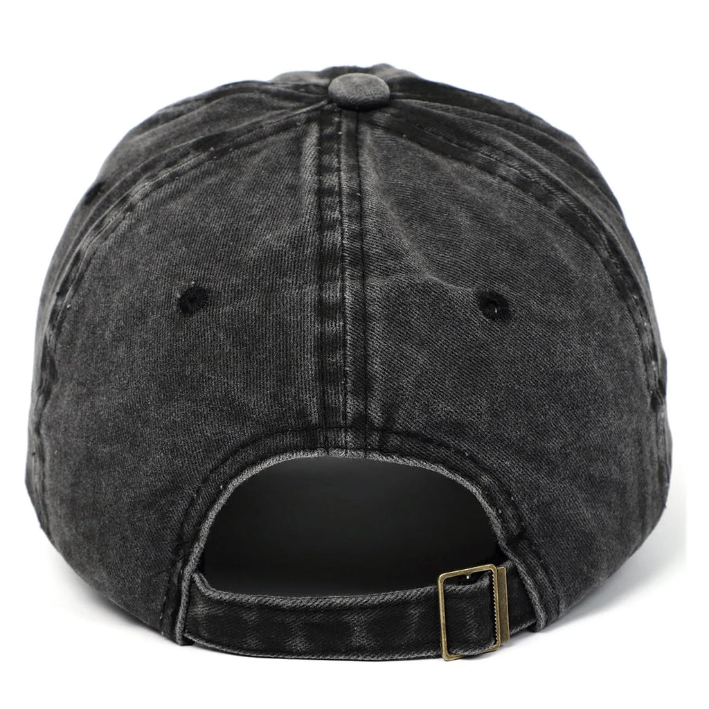 Adjustable dome crown cotton baseball cap with embroidery detailing in twelve colour options