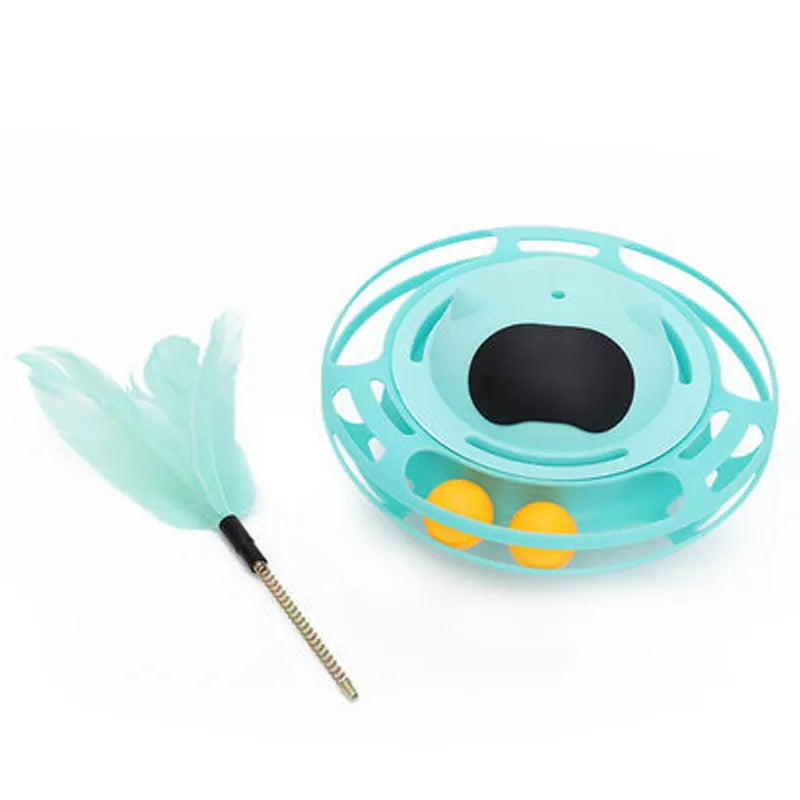 Pink self-hi tumbler turntable cat toy for kittens and cats