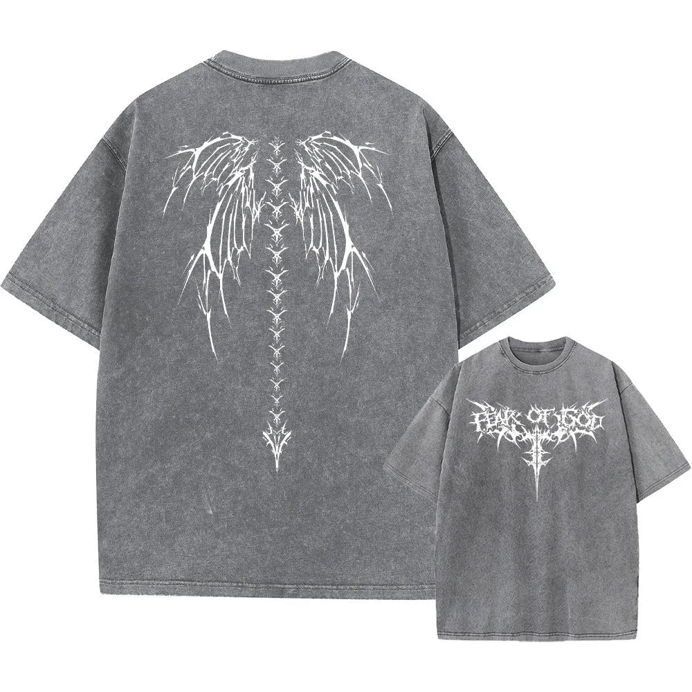 Men's oversized cotton t-shirt in loose fit with drop-shoulder short sleeves for summer