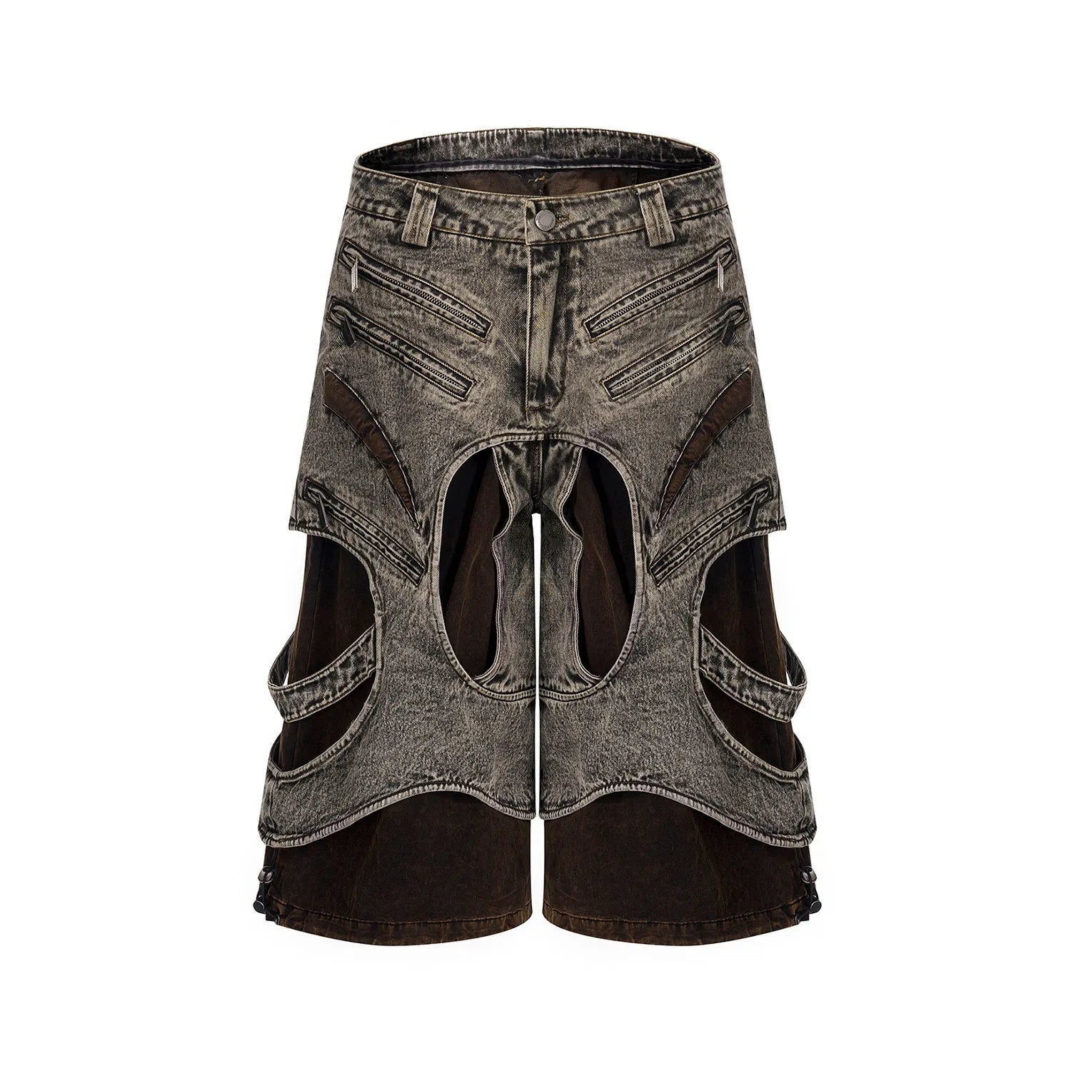 Men's sleeveless denim vest jacket with front zipper closure