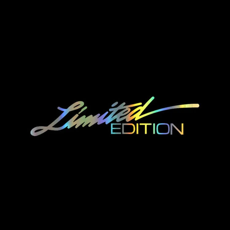 Reflective plastic English bumper sticker for cars in black, white, and colourful options.