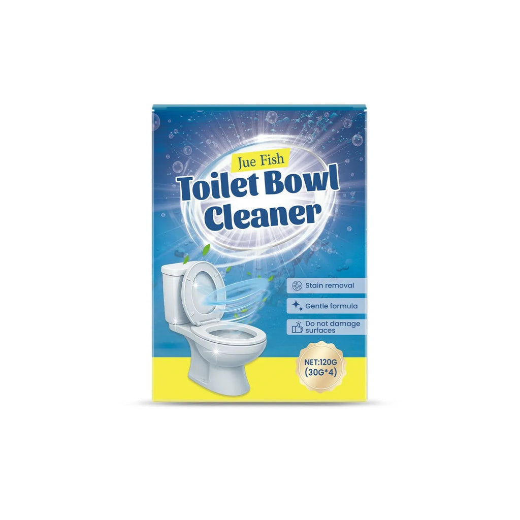 Four sachets of toilet cleaning powder for descaling and stain removal in a 120g pack