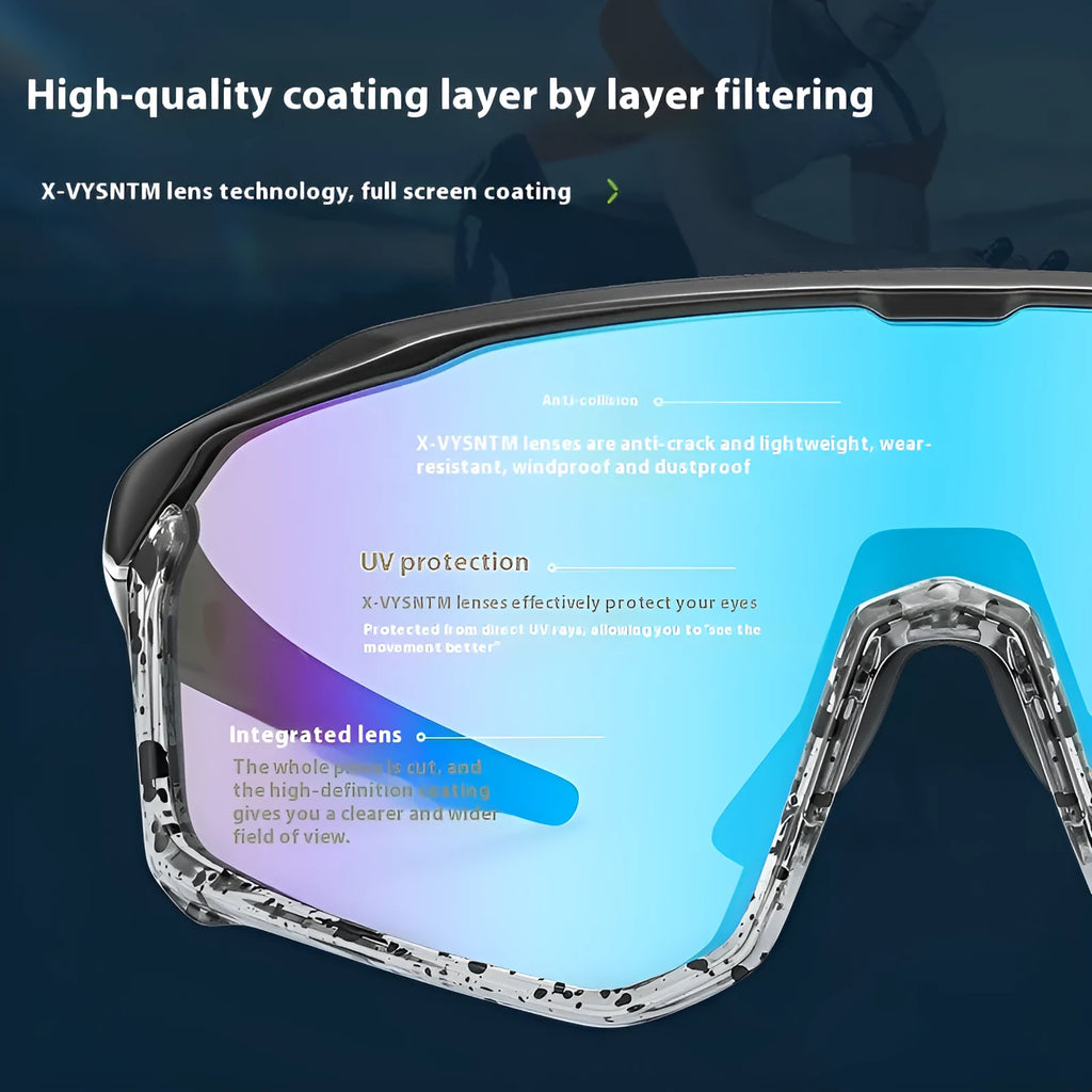 Mountaineering goggles with full-frame design and colourful lenses for climbing and snow sports.