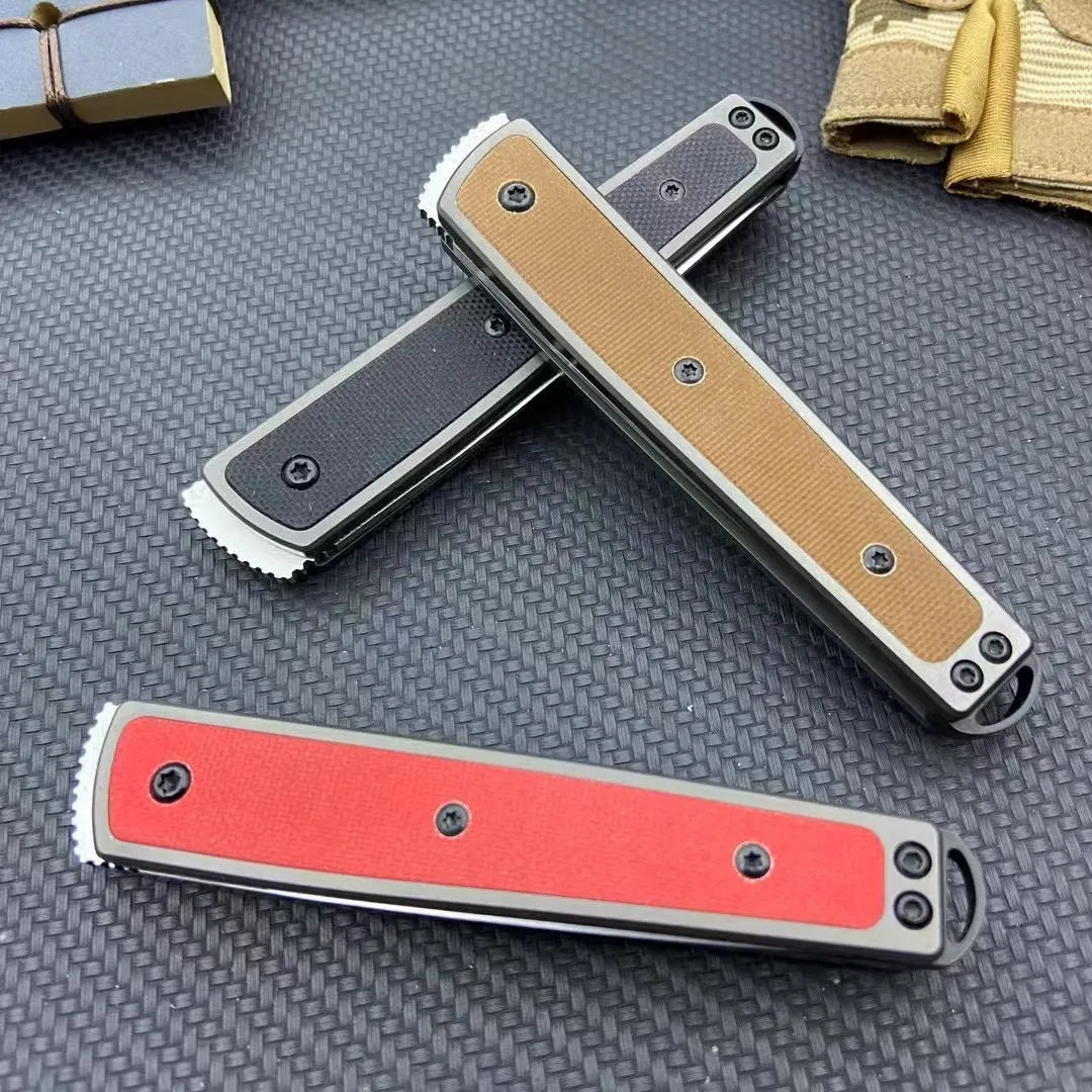CRKT 7190 folding fruit knife showing blade and handle in choice of black, coffee brown, or red colours