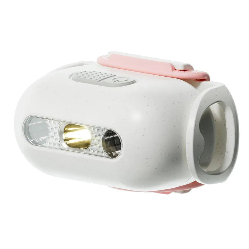Pet luminous collar with hanging lamp ring in fresh pink, delicate gray, cure green or caramel mocha colours