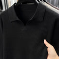 Men's loose fit casual pullover sweater in green for autumn inner wear and casual layering