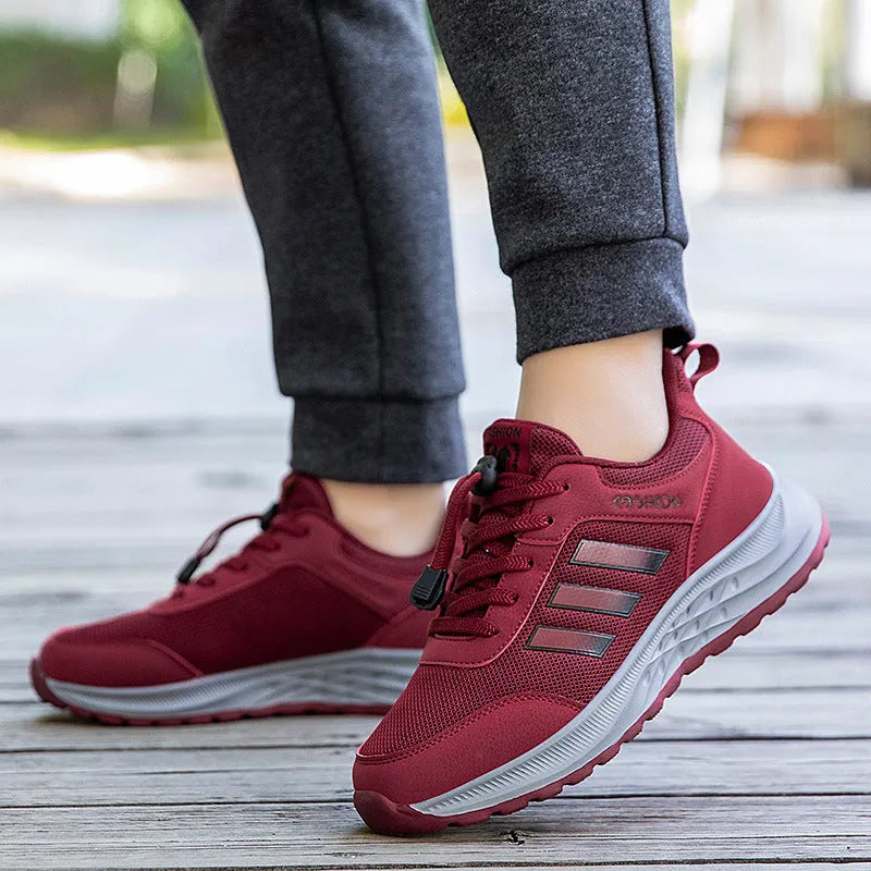 Men's and women's mesh breathable non-slip mom shoes with elastic band in multiple colour options