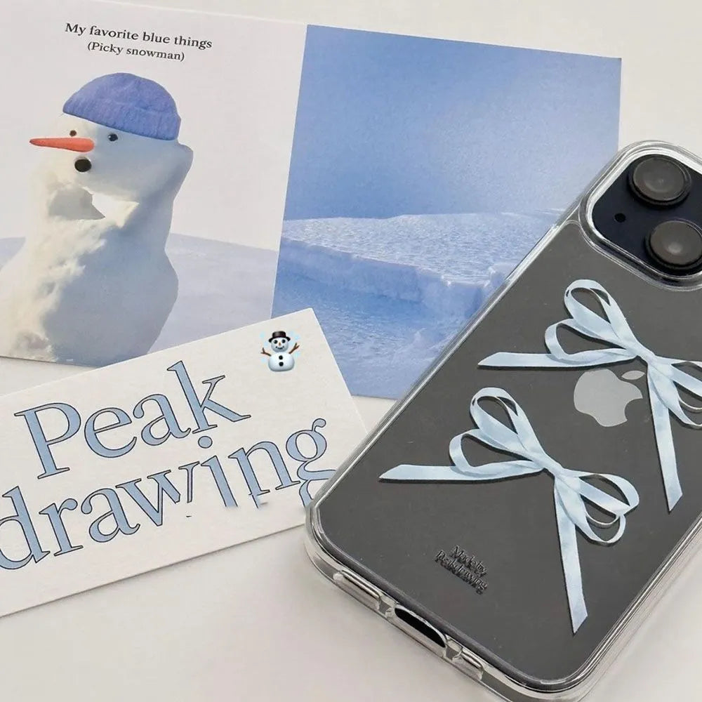 Transparent TPU phone case with bow design for iPhone 14 Pro Max