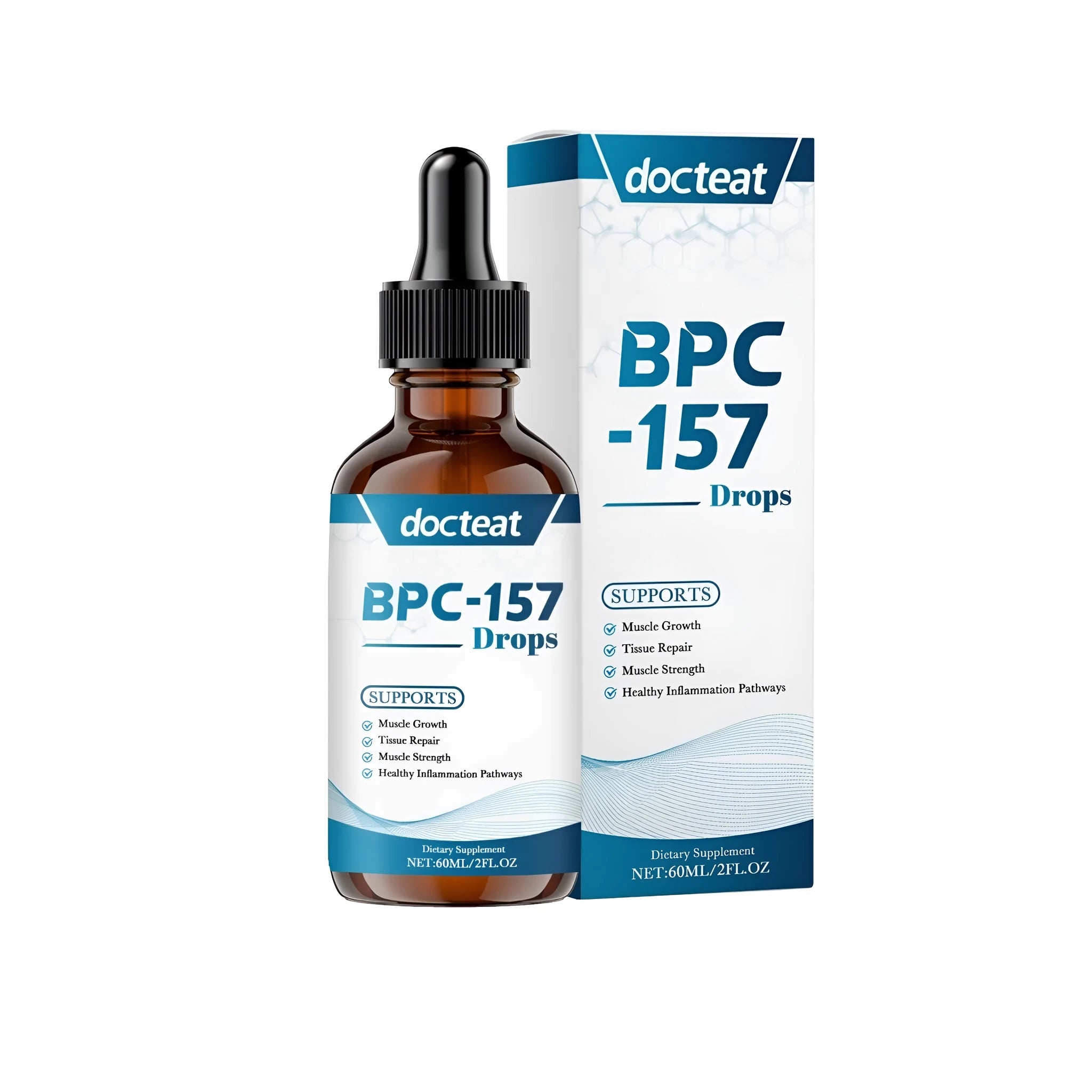 Muscle recovery energy supplement drops 60ml bottle with dropper mint leaf extract vitamin B1