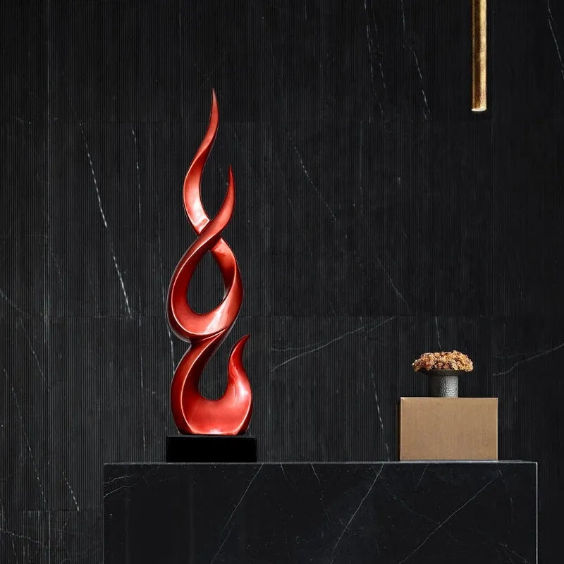 Resin high-rise festival decoration craft in bright gold colour with modern simple design