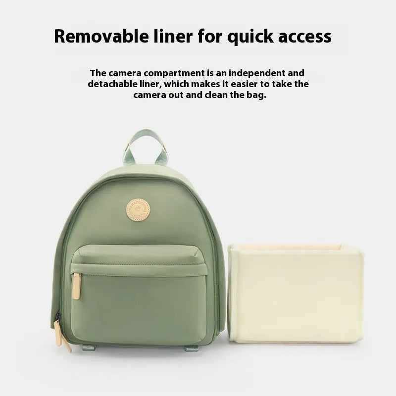 Women's polyester shoulder camera bag in solid colour with shoulder strap and detachable tablet insert