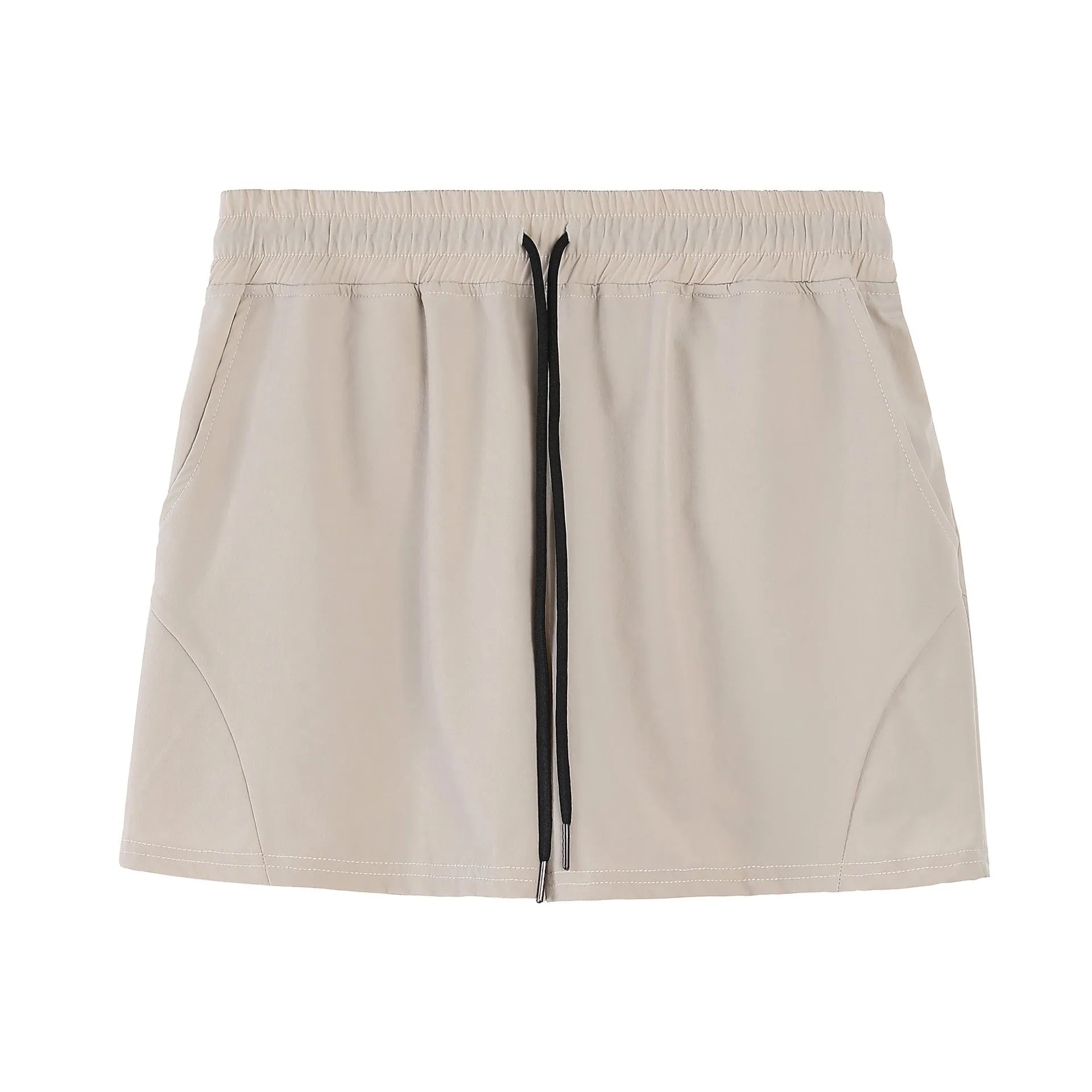 Men's thin polyester basketball shorts in grey colour with elastic waistband for summer sports
