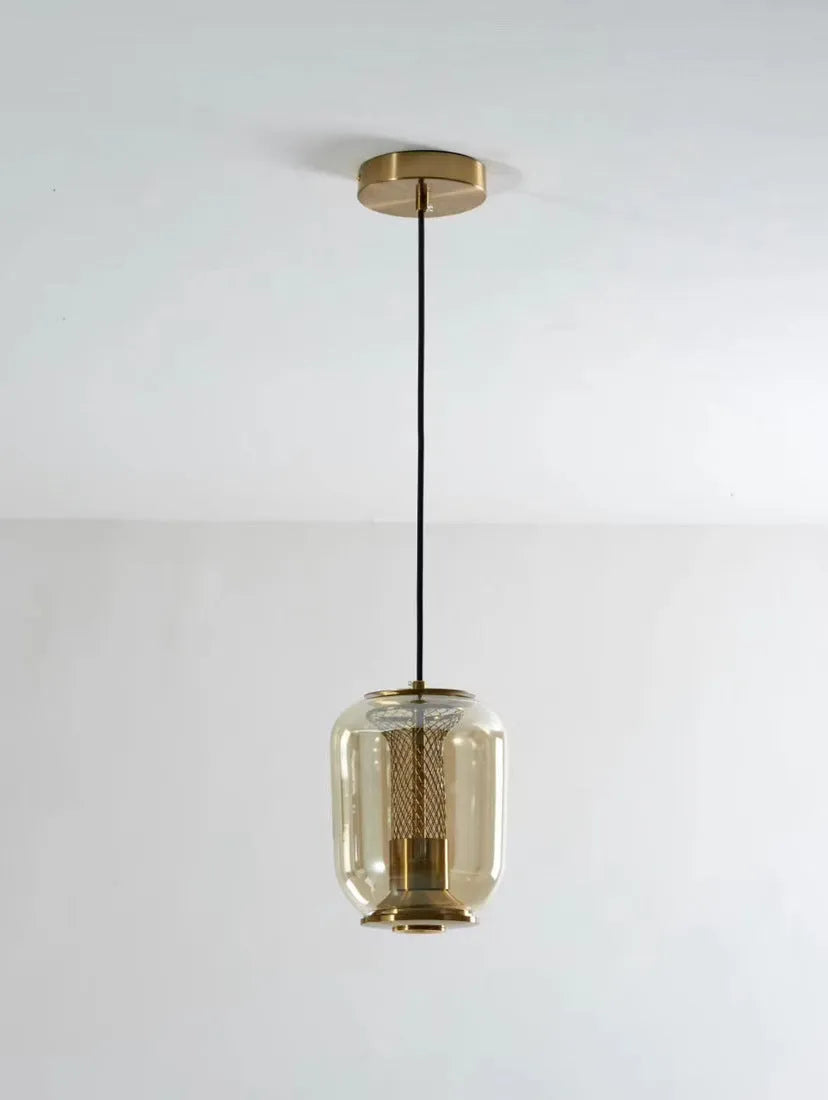 Minimalist glass dome chandelier in transparent, cognac or smoky grey colour