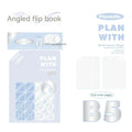 Artsy ins style oblique angle book series student notebook in A5 or B5 size with white or blue cover