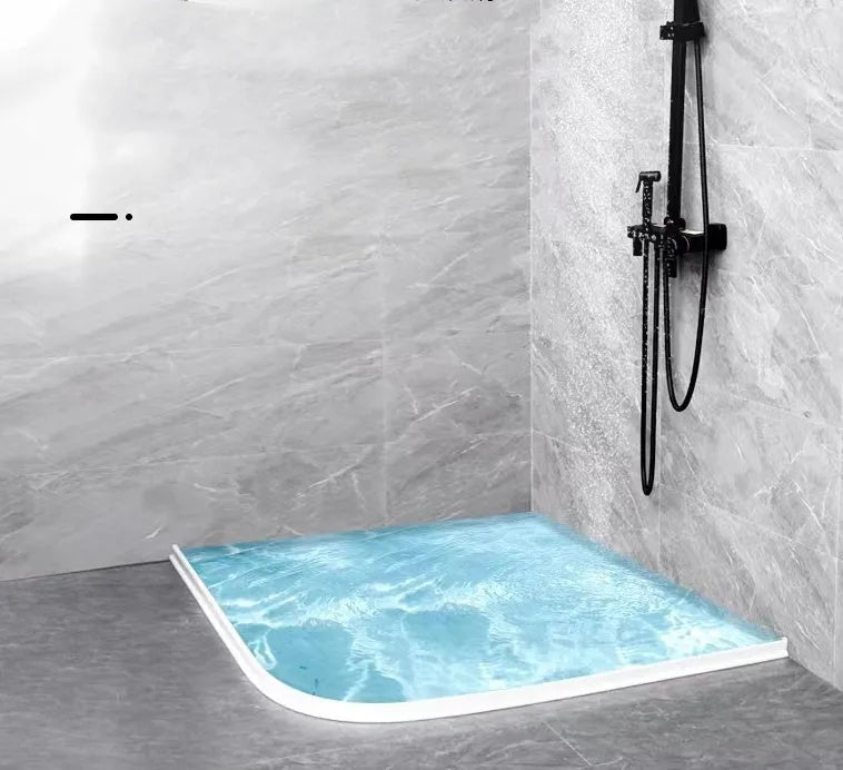 Flexible TPE bathroom water blocking strip for shower floor dry-wet separation, 30x40cm, grey