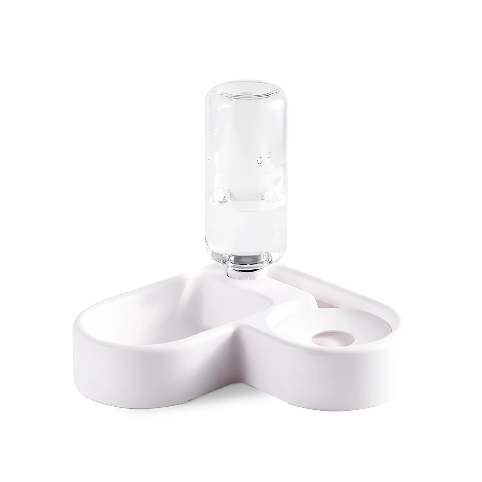 White cat water fountain with food-grade materials and compact design on a kitchen counter.