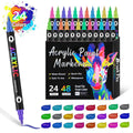Double-headed acrylic marker pens with washable quick-drying ink in multiple colour sets