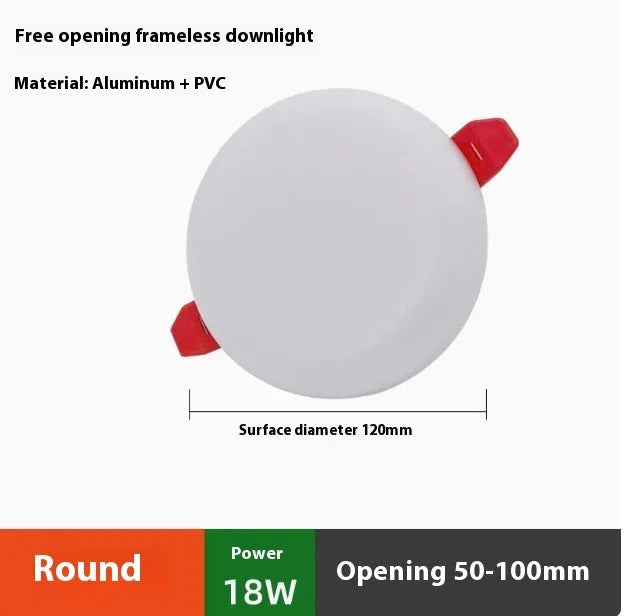 Adjustable Hole Tube Ultra-thin LED Panel Light in square shape, aluminium body, white light