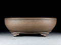 Handmade oval purple sand flowerpot 50x39.5x16cm black mud green plant finish classical style