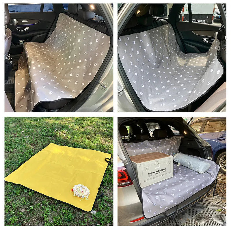 Cloth car pet mat for rear seat protection with water and dirt resistant properties for dogs