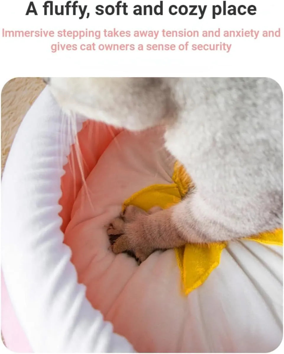 Pink honey pot shaped cat sofa bed with removable pad, for small cats and dogs.