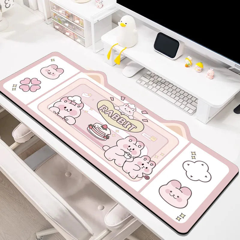 Oversized natural rubber desk mat in solid colour, extra large 50x100cm size for office and gaming use