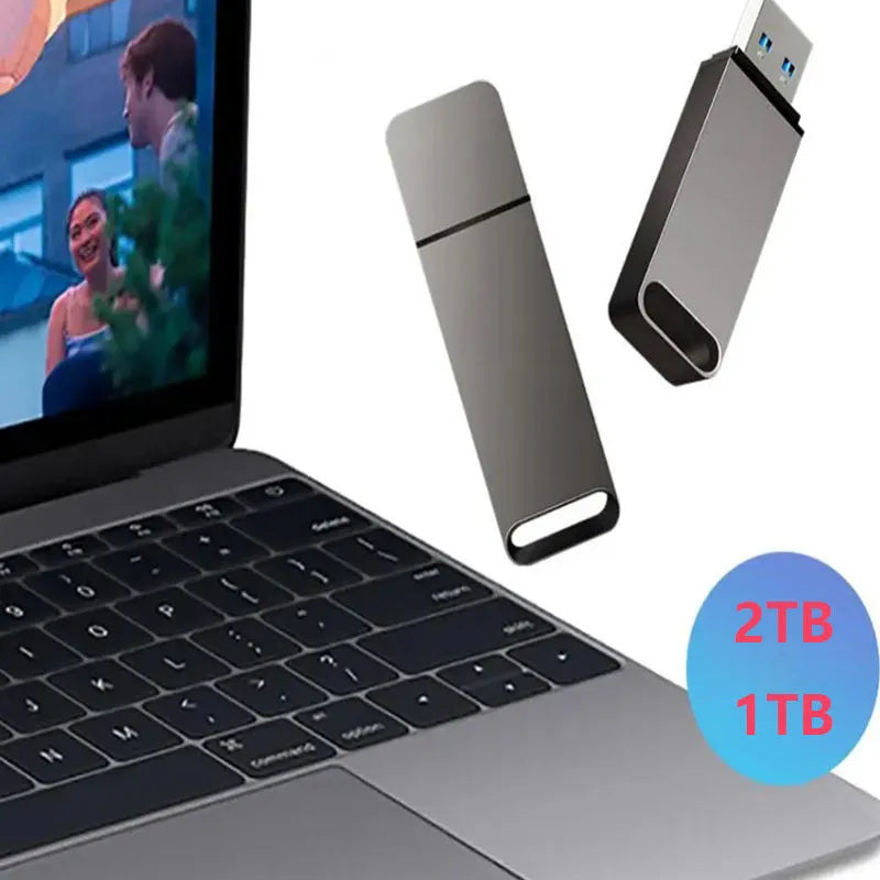 Customisable metal USB flash drive in black, red, or silver with high capacity options.