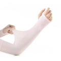 Nylon sun protection oversleeves in five colours with open-finger design for driving