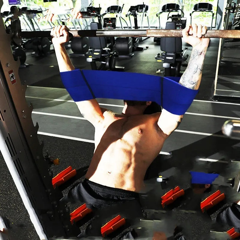 Elastic elbow support bandage for boxing and fitness training, shown in red colour.