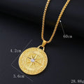 Geometric gold-coloured alloy pendant necklace with zircon stones