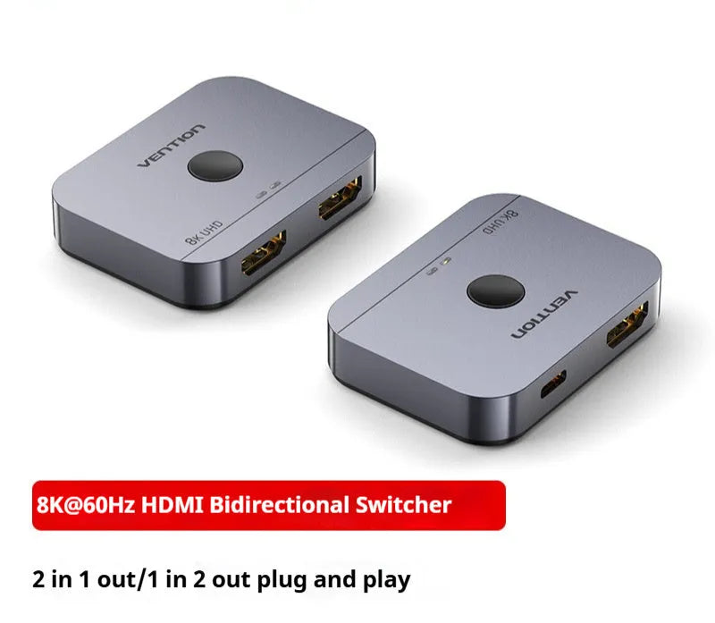 Alloy cable separator HD computer audio video two-way conversion device in Gray colour