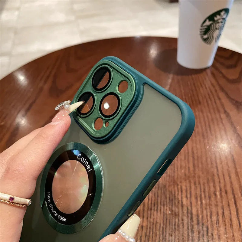 PC frosted magnetic suction phone case for iPhone 15 ProMax in blue colour, shockproof protective sleeve with anti-fingerprint finish