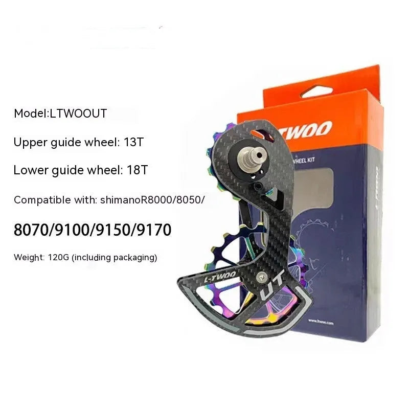 LTWOO 105 rear derailleur jockey wheel set with 13-tooth upper and 18-tooth lower large pulleys and chicken leg design