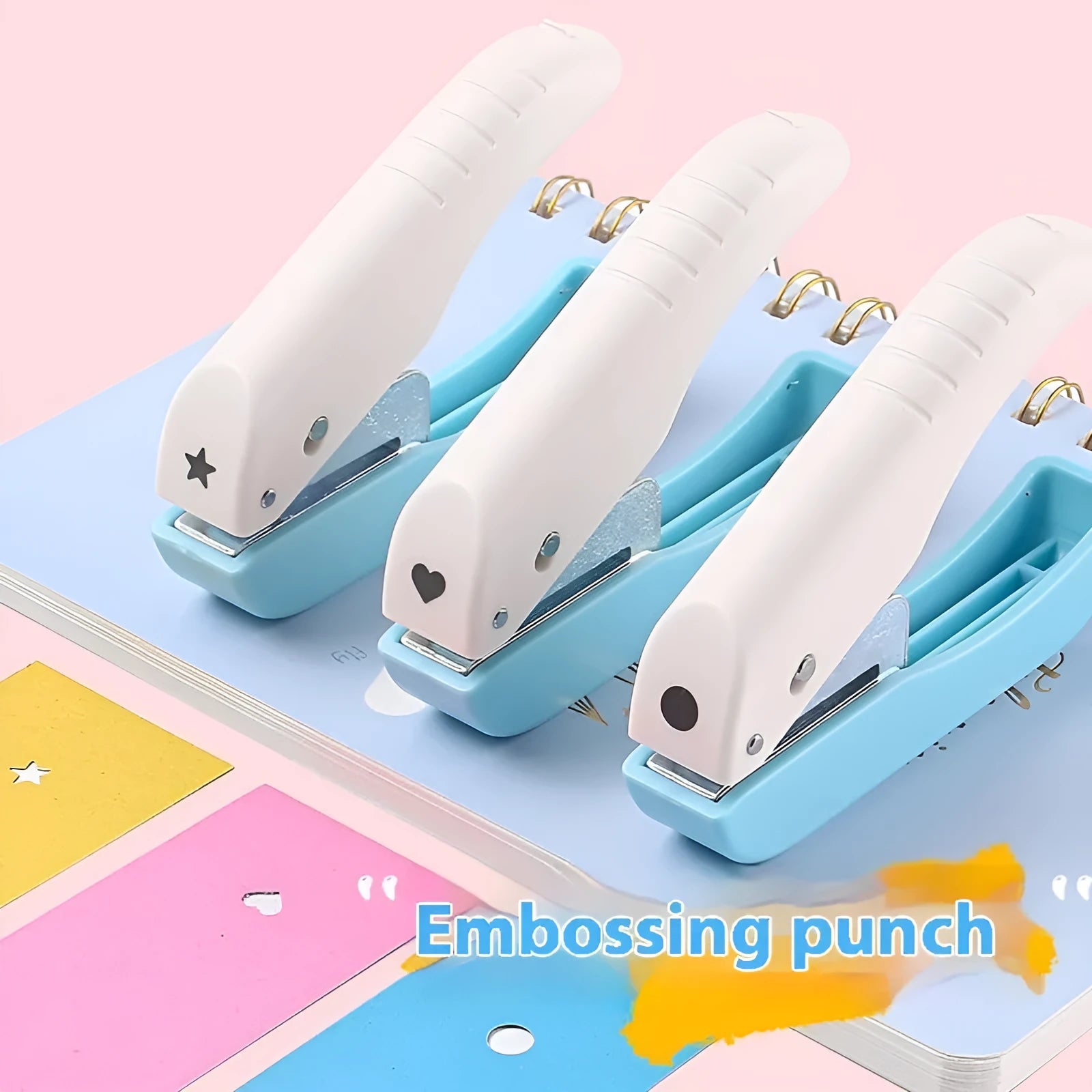 Manual punching machine for kindergarten crafts with love heart, star, and circle pattern options