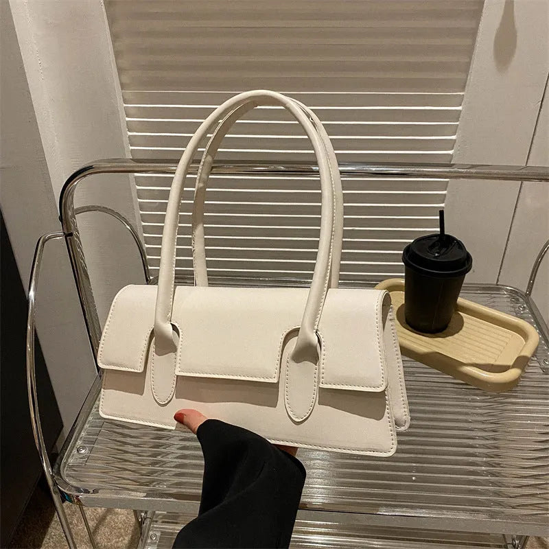 Women's retro style small square shoulder bag with document pocket and single strap in four colour options