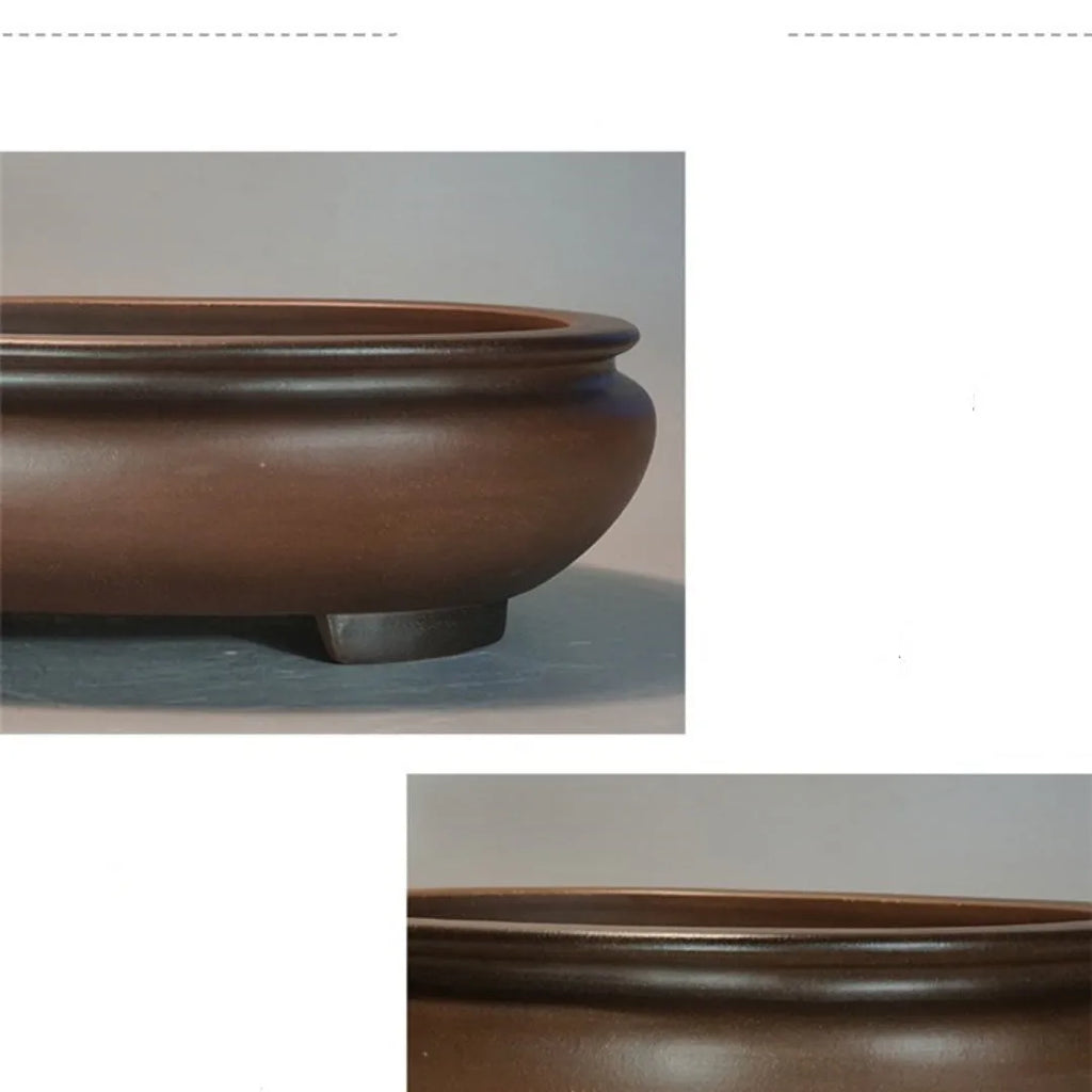 Purple clay handmade flowerpot measuring 58x47x18cm for indoor desktop plants