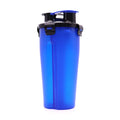Portable 2-in-1 pet water cup in white, with 350ml water bottle and food container, 23cm height, PP material